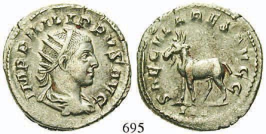 RIC 216c. Prachtexemplar, st 695 Philippus II., 247-249 Antoninian 247-248, Rom. Büste r.