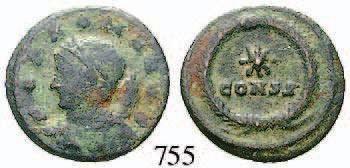 , 317-324 AE-Follis, Antiochia. Drapierte Büste l.