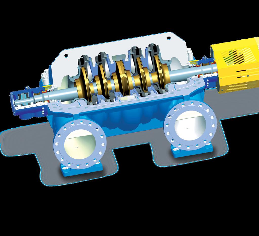 1. Stufenlaufrad Optional als Sauglaufrad für noch bessere NPSH-Werte, falls benötigt Verschleißringe Ersetzbar und untereinander austauschbar für alle Stufen Hydraulisch optimiert und aus