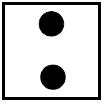 Sondersignale So 1 Beginn der Strecke mit Zugsicherung Eine quadratische schwarz umrandete weiße Tafel mit zwei schwarzen Punkten
