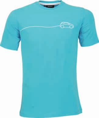 Merchandising Z.E. Kollektion 01 Herren-T-Shirt Renault Z.E. T-Shirt mit Motiv Elektrofahrzeug auf blauem Grund im trendigen Look.