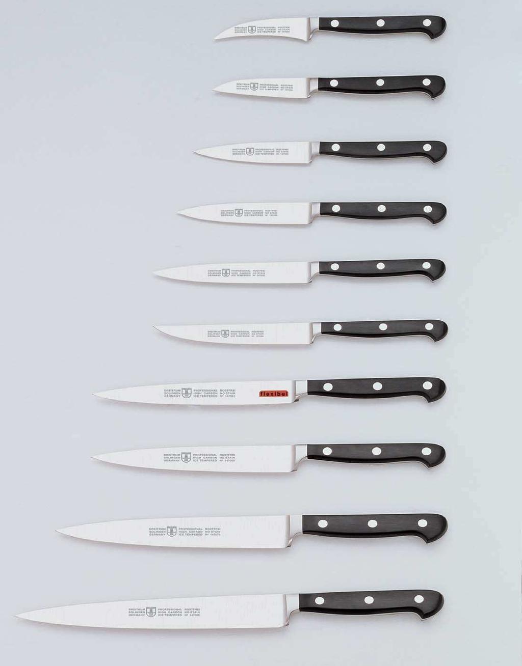 Profi-Messer geschmiedet Couteaux Professionnels forgès Professional knives forged Cuchillos Profesionales templado al hielo 14 70 22 3 = 8 cm 14 70 30 3 = 8 cm 14