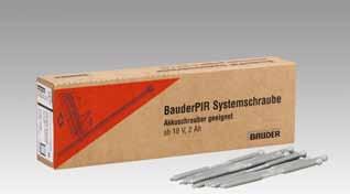 Systemzubehör für BauderPIR / BauderTOP Befestigungselemente für BauderPIR BauderPIR Systemschrauben Spezialschraube für BauderPIR Wärmedämmelemente auf den Sparren.