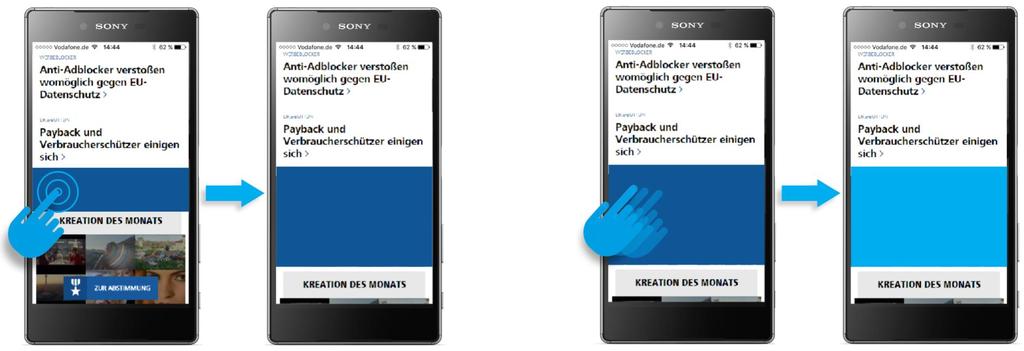 Gesture- und Sliding Ad in der HORIZONT App und auf der mobilen Website Gesture Ad Sliding Ad 35 Eine Sonderwerbeform für alle Smartphones mit Touch- Bedienfunktion.