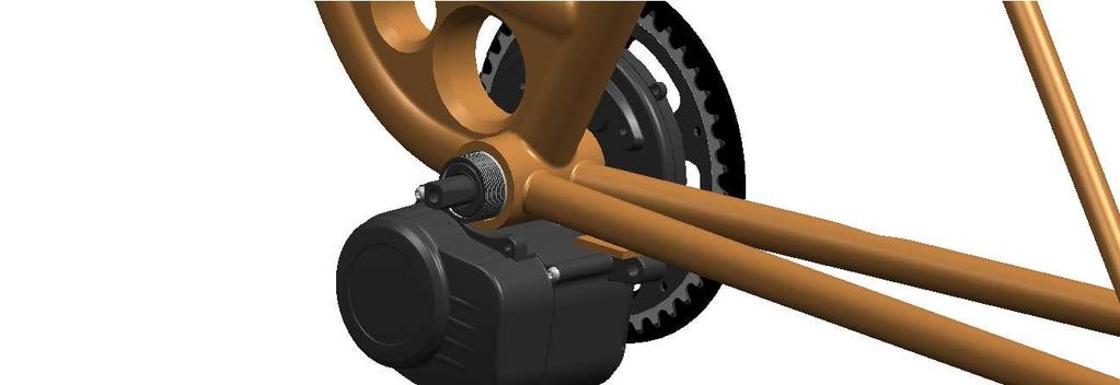 1. Montage Mittelmotor: Der Mittelmotor lässt sich in fast jedes handelsübliche Fahrrad mit BSA Innenlager montieren.