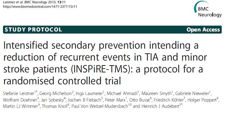INSPiRE-TMS Intensivierte Sekundärprävention mit Intention