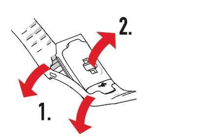 2. Ziehe das Gerät vom Armband ab. Um das Armband wieder anzubringen, führe einfach die obigen Schritte in umgekehrter Reihenfolge aus.