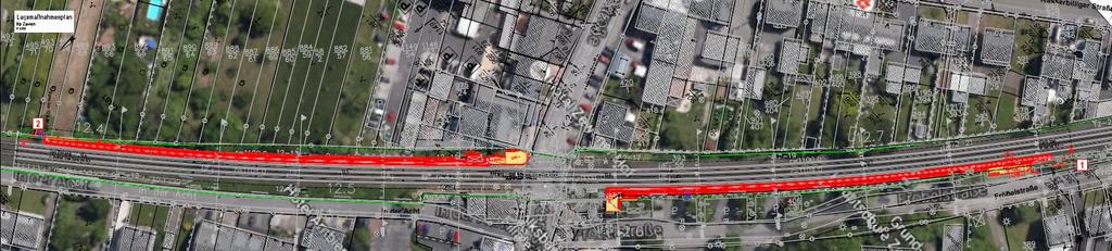 Neubau Haltepunkt Trier-Zewen Lageplan mit Luftbild Geplante Maßnahmen: Neubau von zwei Außenbahnsteigen, Baulänge 170 m, Höhe 55 cm mit taktilem Leitsystem