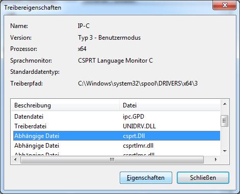 . Windows 7 (3 bit und 64 bit).7 Versionsüberprüfung (Fortsetzung) Markieren Sie die Abhängige Datei csprt.