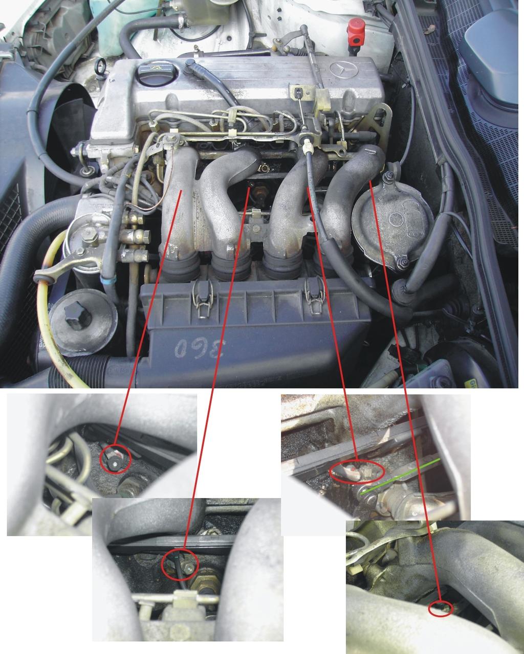 Wechsel der Glühkerzen Unterscheidungsmerkmale Stabglühkerzen (Original Mercedes Benz) Motor OM601.