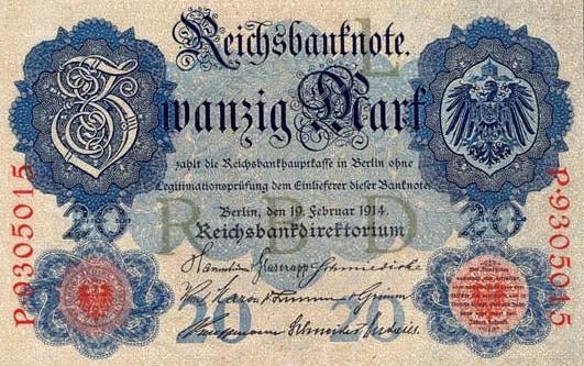 Heute: Die 20 Reichsmark-Münze besitzt einen Wert von ca. 270,- Euro!