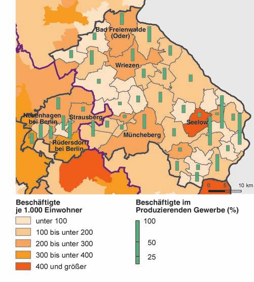 Wirtschaft Der Landkreis Märkisch-Oderland belegte mit 2,8 Mrd. beim Bruttoinlandsprodukt (BIP) und mit 2,6 Mrd.