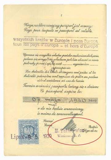 Rückmeldungen Dokumentensammlung My grandfather was Edward Tulasiewicz - was this passport issued by him?
