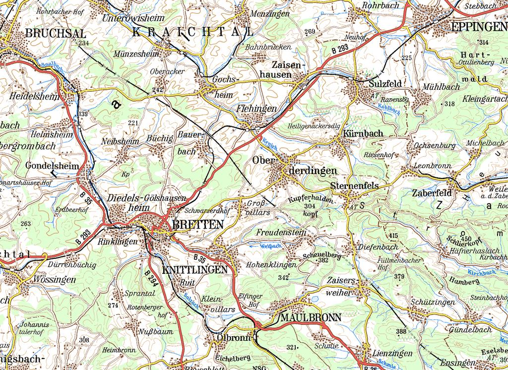17 9 Bauerbach 18 Karte vom Landesvermessungsamt Baden-Württemberg 018-9 Landort /