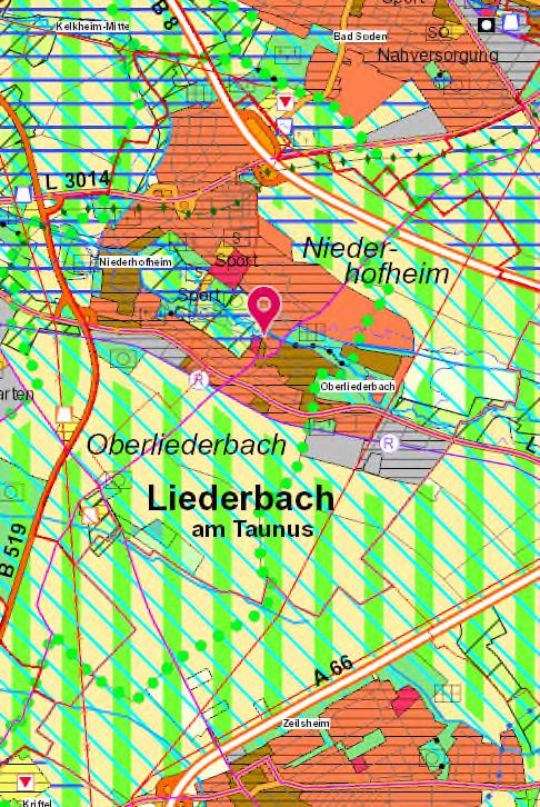 Fazit: Erhöhung der Bauintensität in Liederbach am Taunus bei einer Mindestdichte von 45 WE/ha werden für knapp 600 Wohnungen ca.