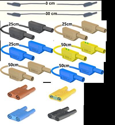 10 Messleitungs- und Brückensteckersatz 2/4mm für Smart Home SO5148-1W 1 Satz Sicherheitsmessleitungen und Brückensteckern mit stapelbaren 2- und 4 mm Lamellen- Steckern und hochflexibler, doppelt