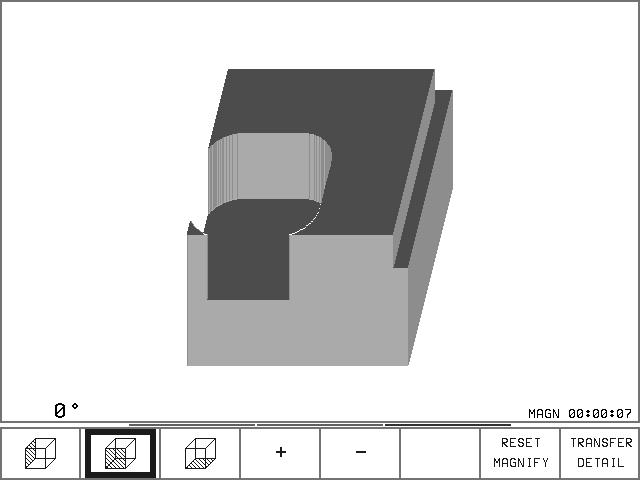 11.1 Grafiken 3D-Darstellung drehen Softkey-Leiste umschalten, bis folgende Softkeys erscheinen: Funktion Darstellung in 27 -Schritten vertikal drehen Softkeys Der aktuelle Drehwinkel der Darstellung