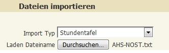 Zunächst wird die entsprechende Behördenstundentafel importiert: a) Mit einem Textverarbeitungsprogramm oder einem Editor des Betriebssystems werden die Kurzbezeichnungen der für die Schule