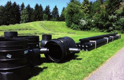 Doppelrohrsysteme Höchstes Qualitätsniveau in Gewässerschutzzonen Die Kombination aus Doppelrohrleitungen und Romold Systemschächten ermöglicht den Bau von Schmutzwasserleitungen durch