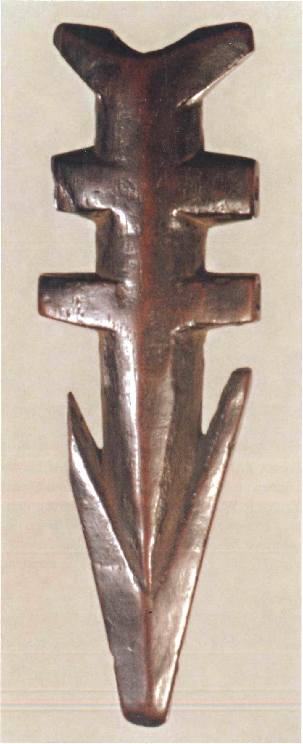 Abb. 8: Kerbflöte der Bwa oder Nuna, Burkina Faso, aus Holz und Reptilhaut, L = 13 cm (siehe Blandin 1996) Abb.
