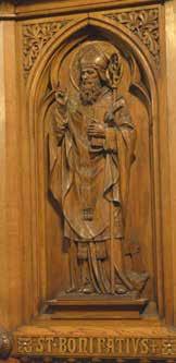 Zwischen Turm und Fundament 16. Folge Die Kanzel (3. Teil) Rechts von Klemens Maria Hofbauer ist an der Kanzel das Bildnis des hl. Bonifatius zu sehen. Er gilt als der Apostel der Deutschen.
