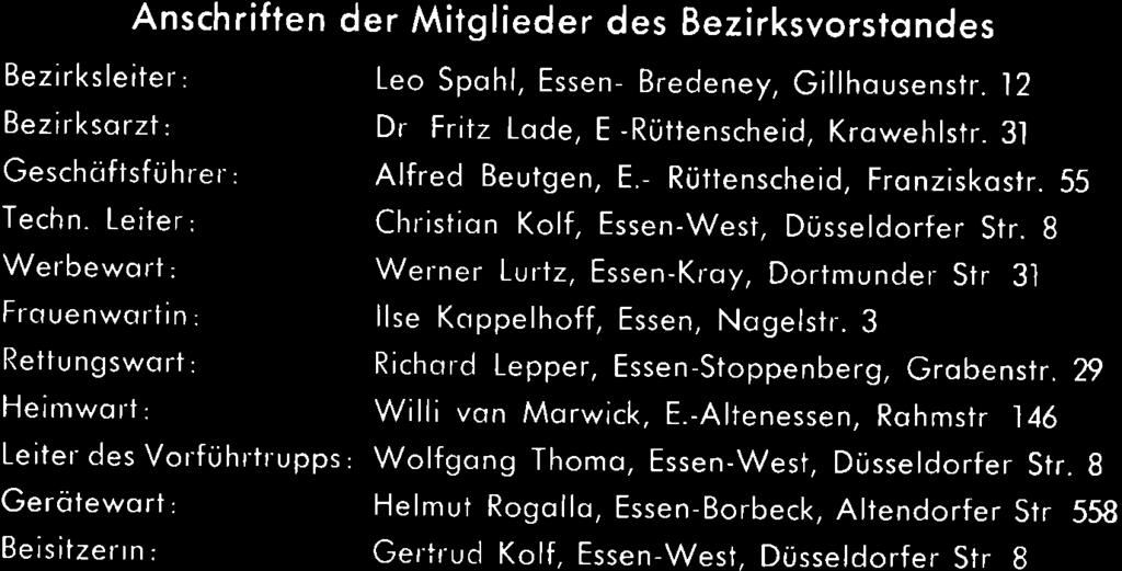 l2 Dr Frrtz Lode, E -Rüttenscheid, Krowehlstr. 3l Alfred Beutgen, E.- Rüttenscheid, Fronziskostr.