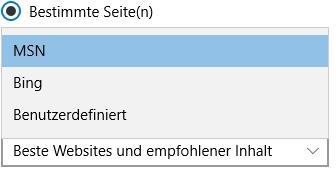 Neues Menü: «Benutzer definiert» anklicken: Das Menü wird