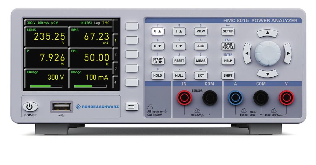 Messgeräte und Zähler R&S HMC8015 Leistungsanalysator Neu Hauptmerkmale Messbereich: DC bis 100 khz Messrate: 500 ksample/s Gleichzeitige Anzeige von Strom und Spannung, jeweils mit 16 bit Auflösung
