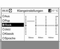 24 Einführung Klang für Musikstil optimieren Bässe:, Mitten: oder Höhen: auswählen.