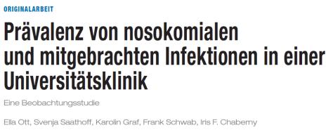 Universitätsklinikum Hannover 2 Monate prospektive Erfassung in 2010 11,2 % nosokomiale