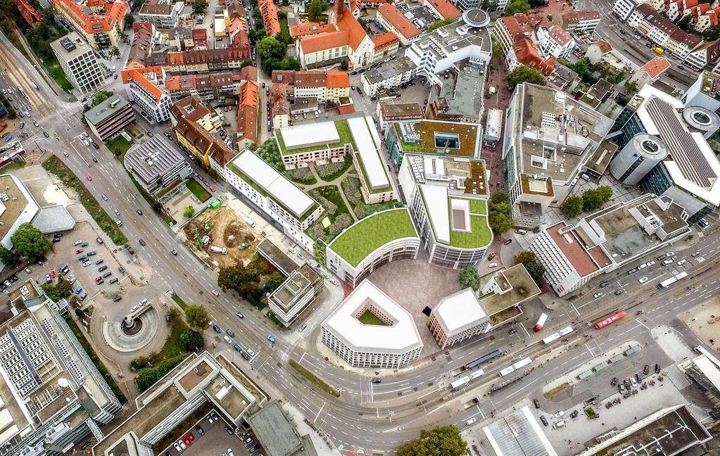 FREIGABE NOCH NICHT ERTEILT!!!! Visualisierung des neuen Stadtquartiers in Ulm: die Sedelhöfe Quelle: DC Developments GmbH & Co.