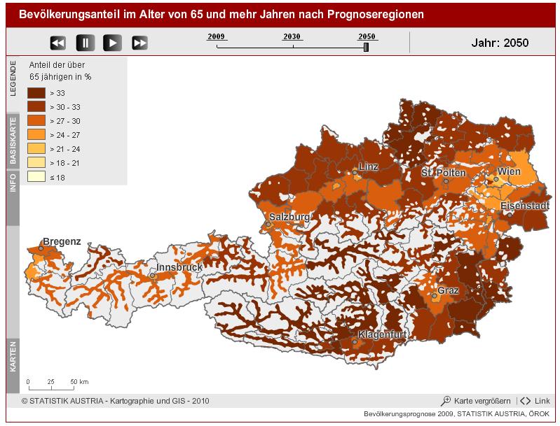 % 2030: 31,2 % 2050: 34,5 % Quelle: Statistik Austria (2010):