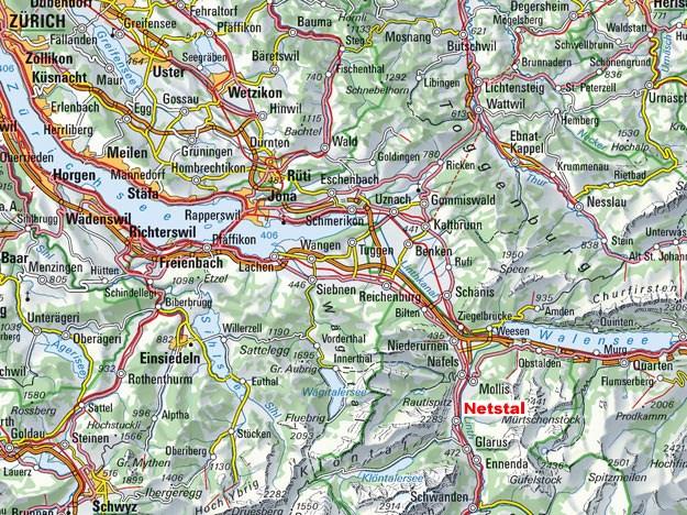 Netstal / Gde. Glarus Lage Netstal ist auf der linken Talseite besiedelt. Zudem ist das Dorf beidseits des vom Klöntal herkommenden Löntsch gelegen.