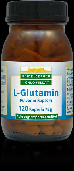 L-Glutamin Pulver in Kapseln Inhaltsstoffe: Nährstoff L-Glutamin pro 3 Kapseln empf. Tagesdosis 1650 mg Dieses Produkt enthält zu 100 % die reine Aminosäure L-Glutamin.