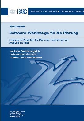 Die BARC-Studie: Softwarewerkzeuge für die Planung 25 Softwarewerkzeuge für die Planung im Test Integrierte Produkte für Planung, Analyse und Reporting Strukturierte Detailbeschreibungen, bewertete