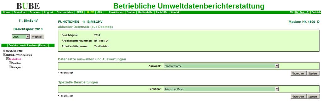 Hierfür klicken Sie in der Menüleiste auf Funktionen, Abbildung 17 - Maske 11.