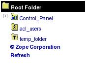 14. Aktualisierung des Root Ordners in Zope Wenn der Teilnehmer auf die Schaltfläche Refresh klickt,