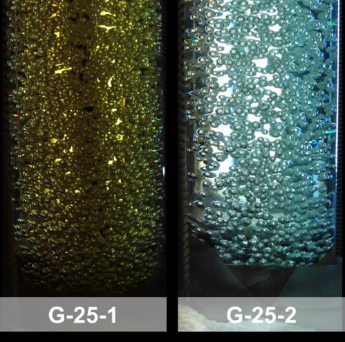 5.2.4 Vergleich Lochplatten Für die bisher gezeigten Versuche wurde der Gasverteiler G-25-1 (Tab. 5.8) eingesetzt.