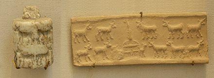 Rollsiegel Ägyptische Glyptik Die babylonische Zylinderform wird auch von den Ägyptern für ihre Siegel übernommen.