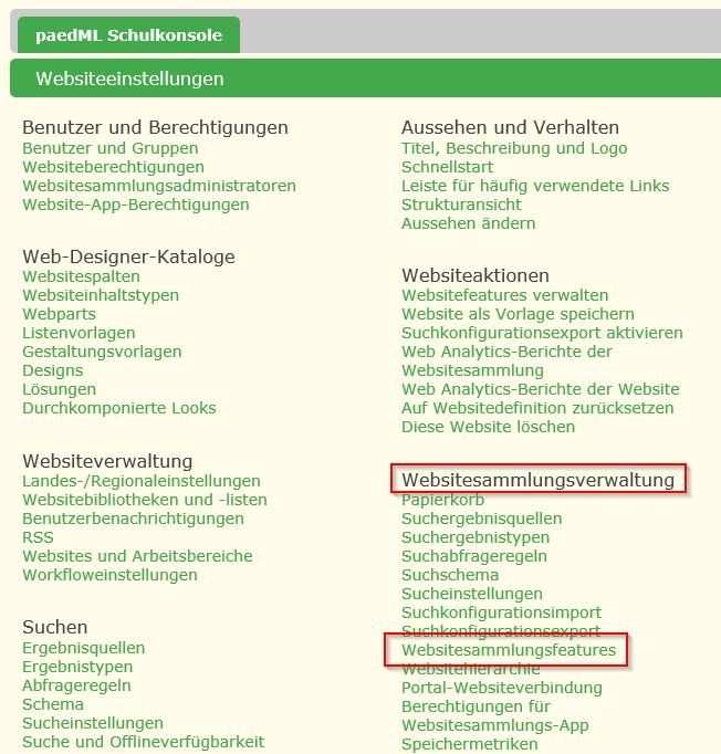 12: Optionen unter Websiteeinstellungen 3.