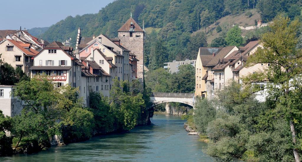 Beste Lage in der Wirtschaftsregion Nordwestschweiz. Die historische Stadt Brugg liegt am Wasserschloss der Schweiz.
