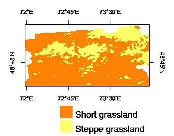 Cartography, & Remote Sensing Section Vegetationsbedeckung der Shetsky Region Bei den Gräsern dominieren die Gattungen Festuca und Stipa.