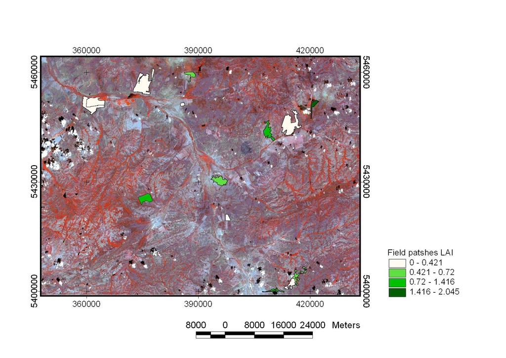 Cartography, & Remote Sensing Section Beispiele von Messflächen in der Shetsky Region auf