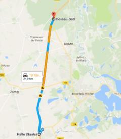 der Google-Maps Routenplanungsfuktion.
