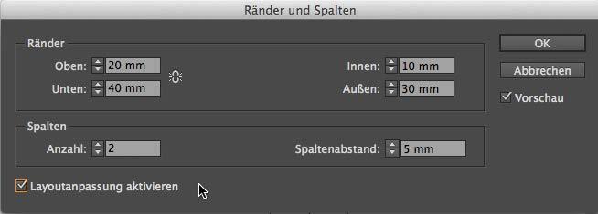 Primärer Textrahmen 3.5 1 F Abbildung 3.16 Textrahmen, die auf dem primären Textrahmen der Musterseite beruhen, sind am Textfluss-Icon zu erkennen.