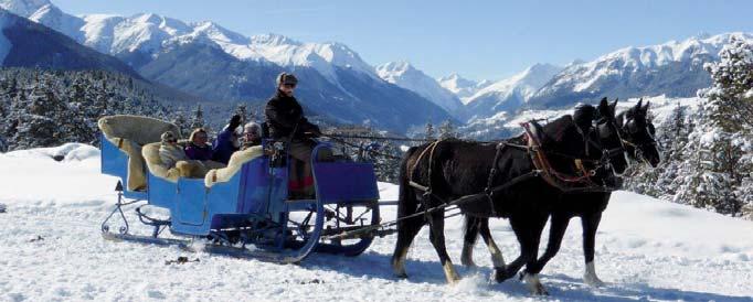 Pferdeschlitten nach Bain Crotsch, wo bei einem Glühwein oder einem Punsch die stille Schönheit des