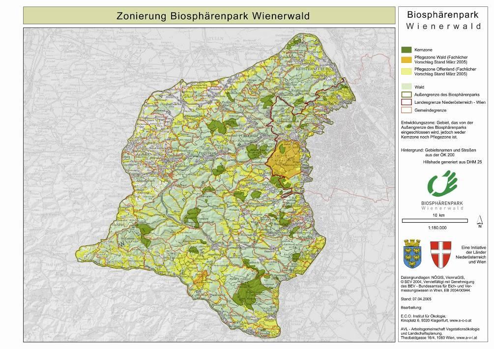 Biosphärenpark Wienerwald (2005, Biosphere Reserve, UNESCO) - www.bpww.at 105.645 Hektar 51 NÖ.