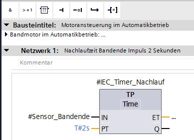Der Eintrag 2s wird automatisch in das zum IEC-Timer passende Format IEC-Time umgewandelt und als Konstante T#2s dargestellt.