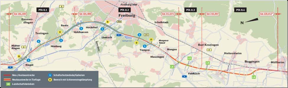 Übersichtskarte Neubauabschnitt PfA 8.