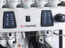 Espressotechnik Wasseraufbereitung Spültechnik Promac Gehäuse aus Edelstahl Farben: Hellgrau, Dunkelgrau Farbige Seitenteile Automatischer